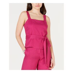NWT LUCY PARIS Womens Pink Sleeveless Square Neck Tank Top Size: S